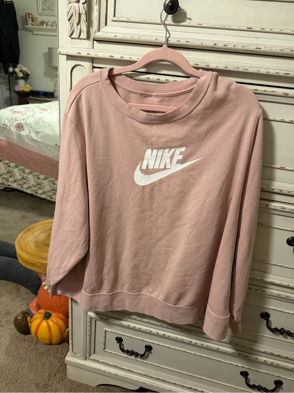 New Nike Women's Pink Logo Crewneck Sweatshirt SO SOFT 3X